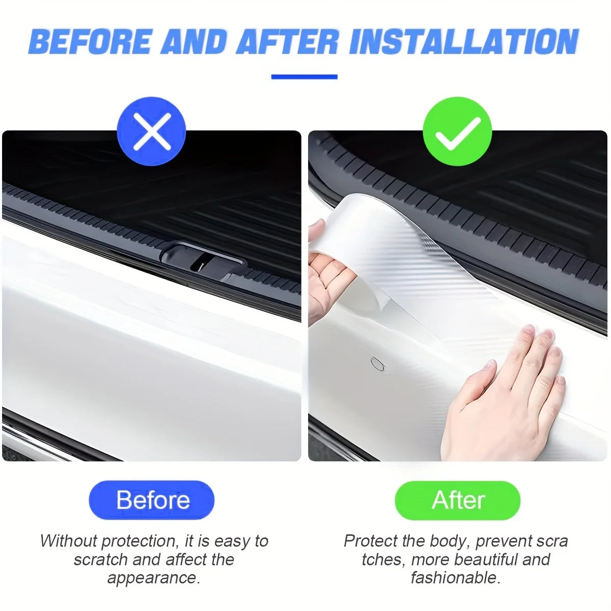 Transparent Carbon Fiber Car Door Edge Protector Tape 10m - image 2