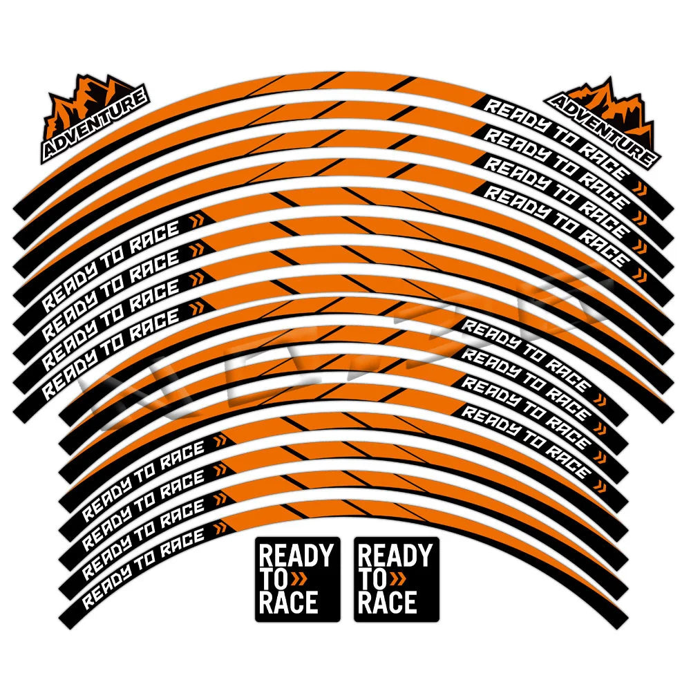 Reflective Motorcycle Rim Decal Stripe, 17-21 Inch Wheels