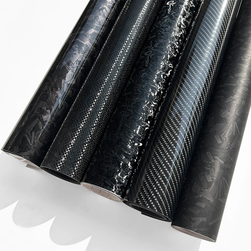Black Forged Carbon Fiber Vinyl Wrap Film for Car & Motorcycle (DIY) - image 2