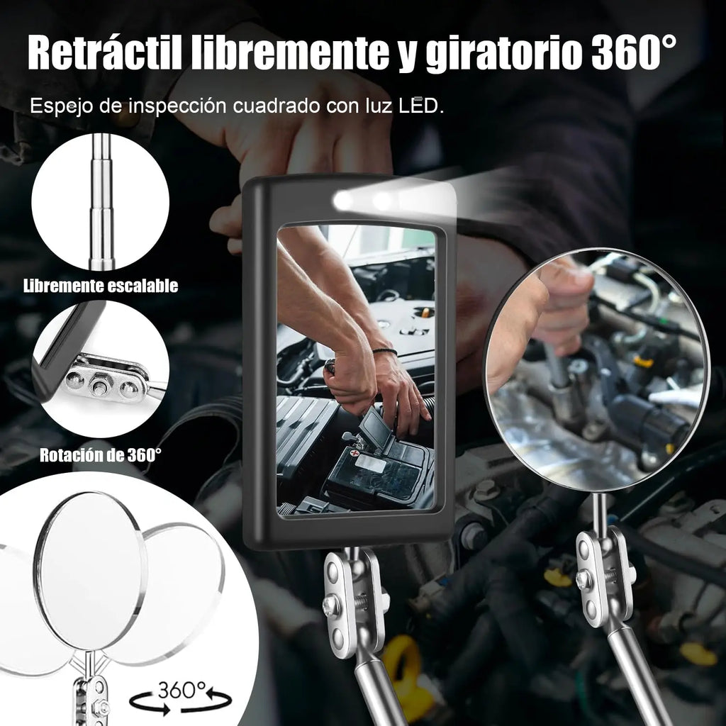 Telescopic Magnetic Pickup Tool Portable Extendable Magnet Wand With Inspection Mirror 360° Rotation for Car Maintenance 1-5pcs