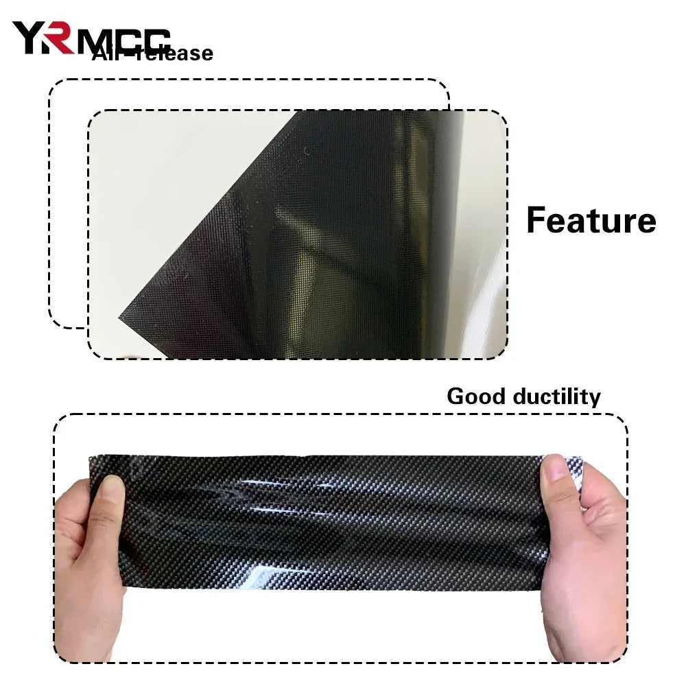 Carbon Fiber Car Body Vinyl Wrap, Matte and Glossy Black Film - view 5
