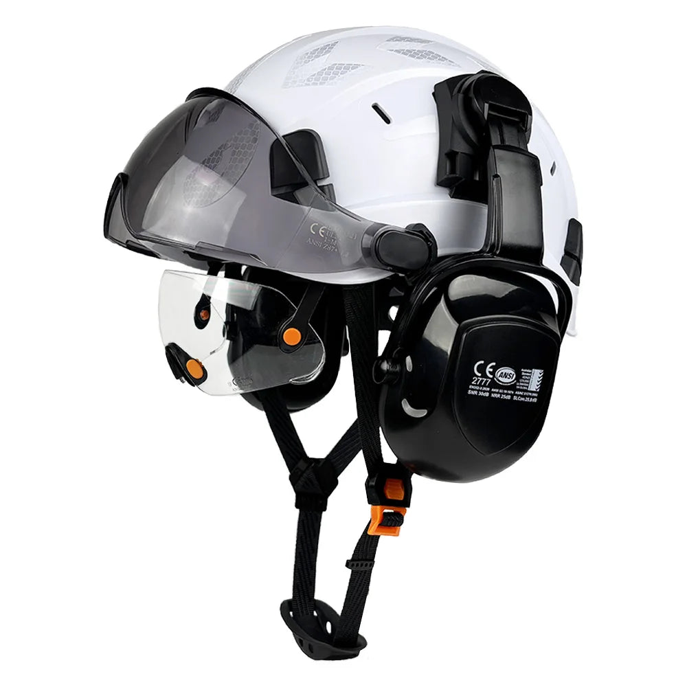 CE Safety Helmet with Built-In Goggles, Earmuffs & Visor - image 20