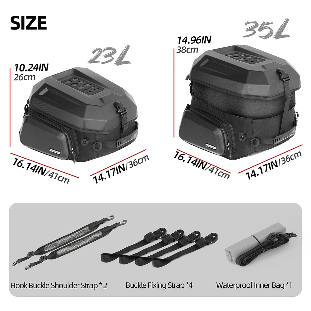 Rhinowalk 23-35L Hardshell Waterproof Motorcycle Tail Box - image 5