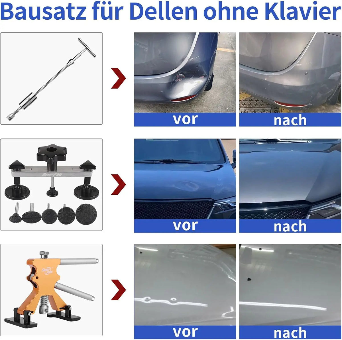 Car Dent Removal Kit - Paintless PDR Repair Tool with Glue Gun - image 4