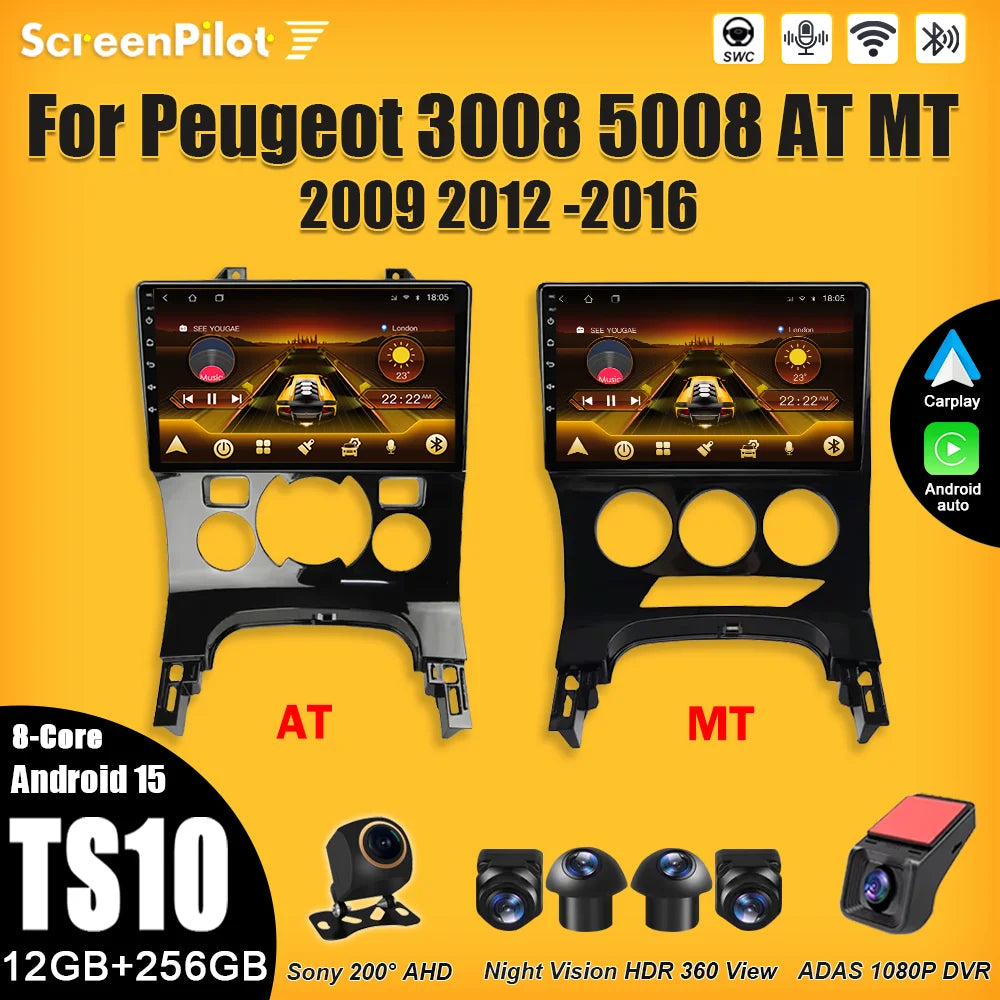 Peugeot 3008/5008 9" Android CarPlay Multimedia Player - image 2
