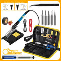 Soldering Iron Kit Welding Tool, Soldering Kit with LCD Digital Multimeter, 60W Soldering Iron with 5 Extra Tips, Stand