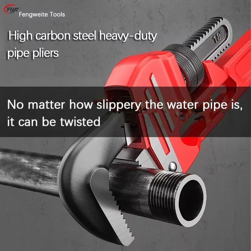 Heavy duty pipe wrench, adjustable pipe wrench, solid jaws and I-beam handle, pipe wrench, industrial wrench