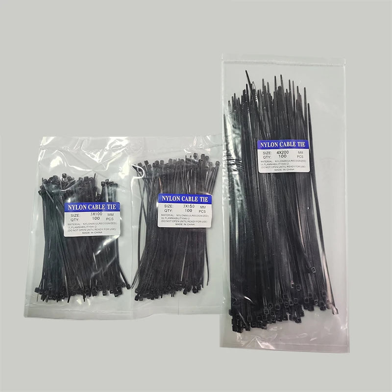 300PCS Releasable Reusable Colored Cable Ties Nylon Loop Wrap T-type Zip Bundle Ties