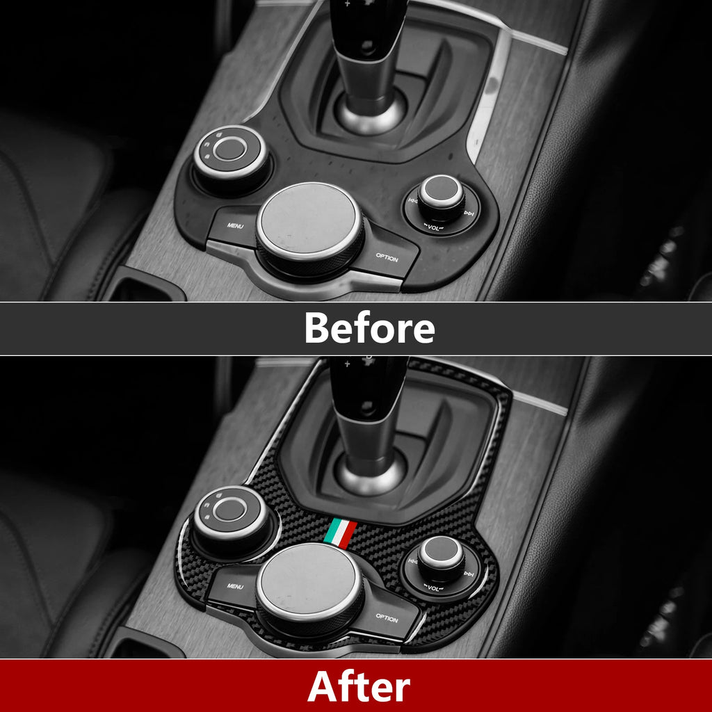 Carbon Fiber Interior Trim Stickers for Alfa Romeo Giulia and Stelvio