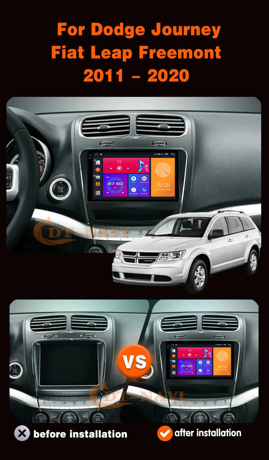 Dodge Journey 2011-2020 9 Inch QLED Android Multimedia Player - image 2