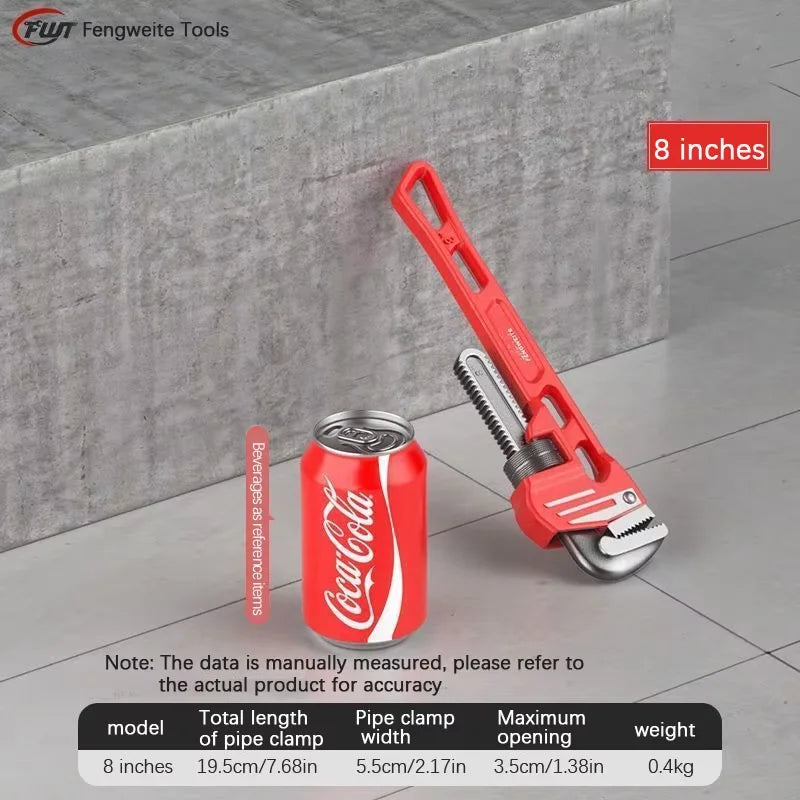 Heavy duty pipe wrench, adjustable pipe wrench, solid jaws and I-beam handle, pipe wrench, industrial wrench