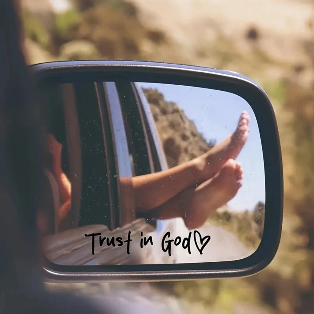 Trust In God Rearview Mirror Car Decal