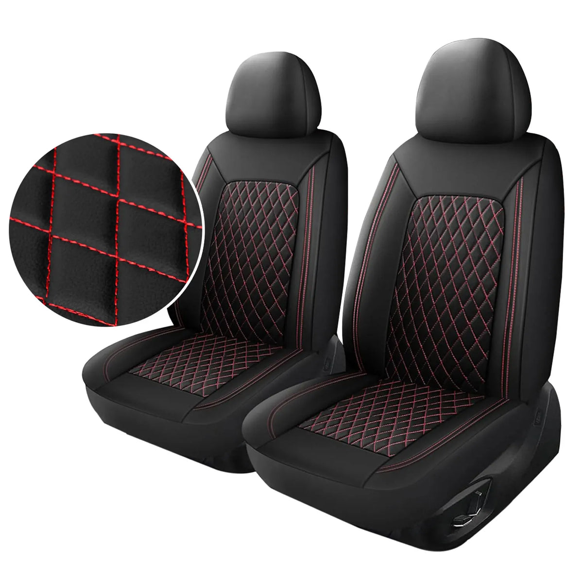 Quilted PU Leather Car Seat Covers, Full 9-Piece Set