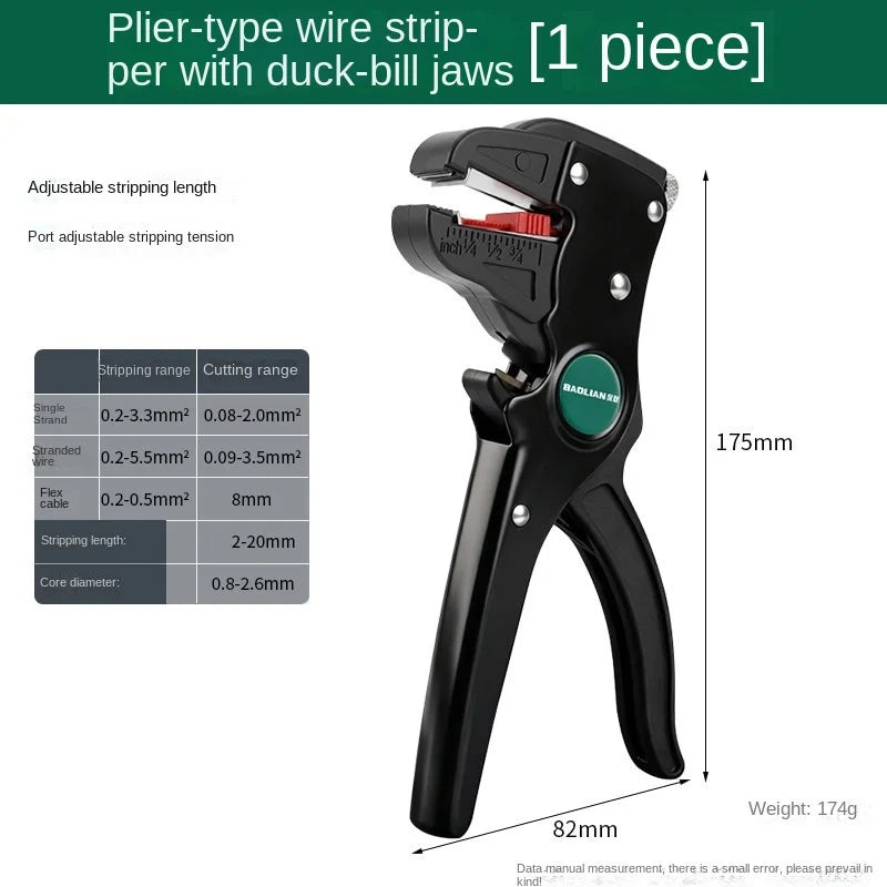 Multifunctional Duckbill Automatic Wire Stripper Length Adjustable Flat Wire Cutter