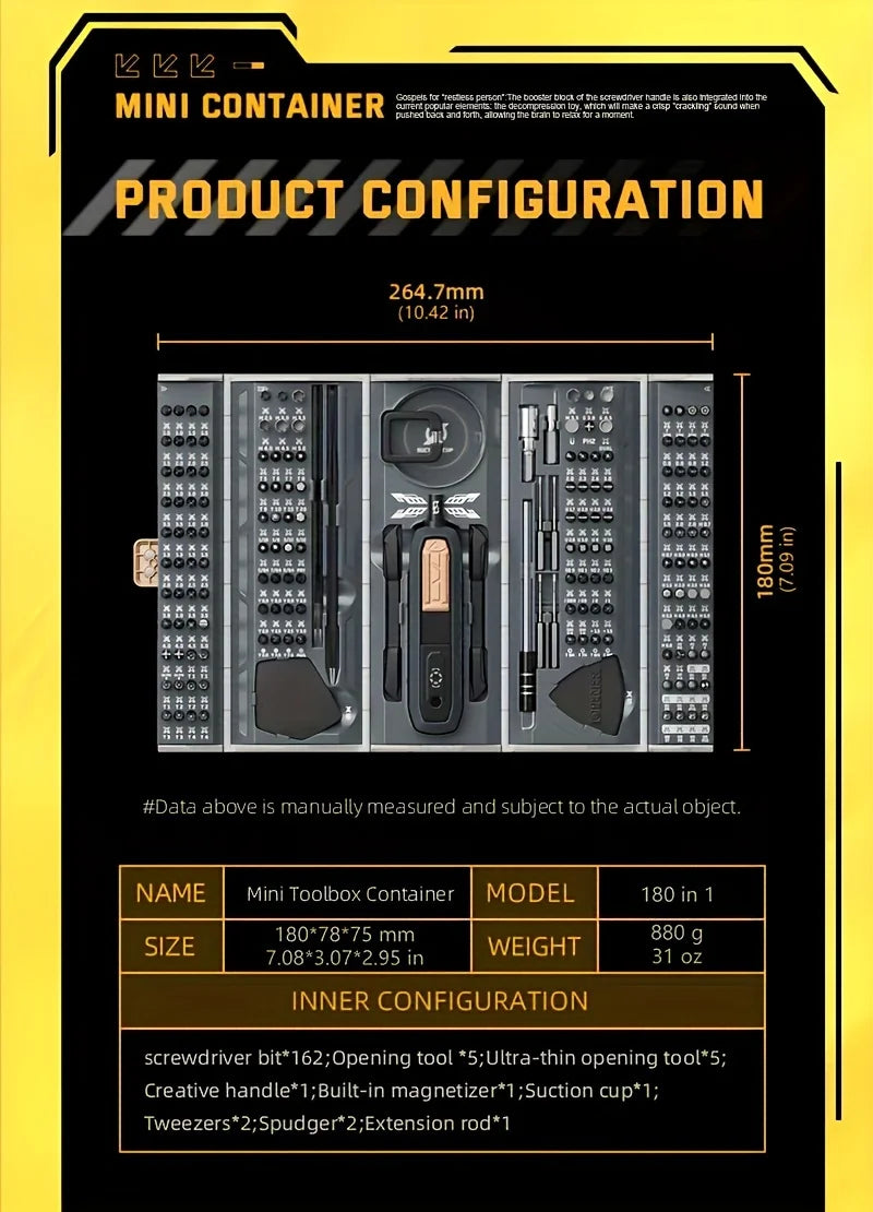 180-in-1 Precision Magnetic Screwdriver Set for Phone & PC Repair - image 15