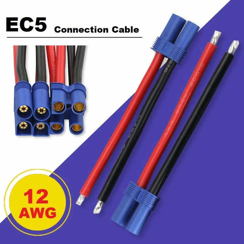 EC5 Cable 12Awg 10CM Wire Harness Connector EC5 Welding Wire Male end Female Shell wholesale EC5 Integrated Welding Wire Socket