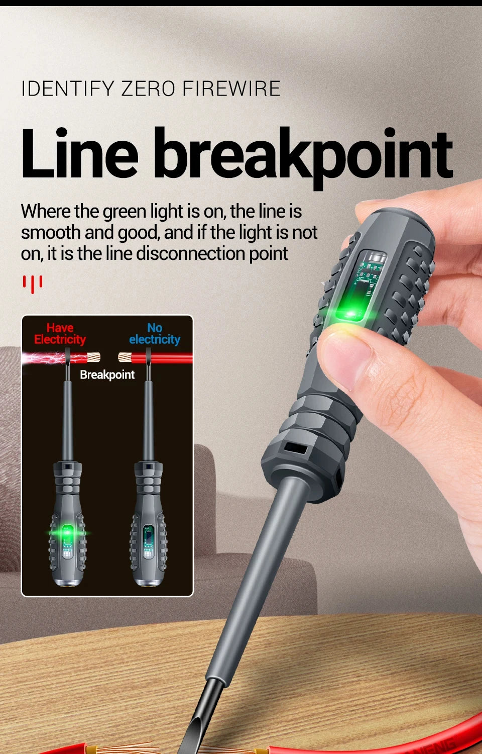 Non-Contact AC Voltage Tester Pen 70-600V - image 13