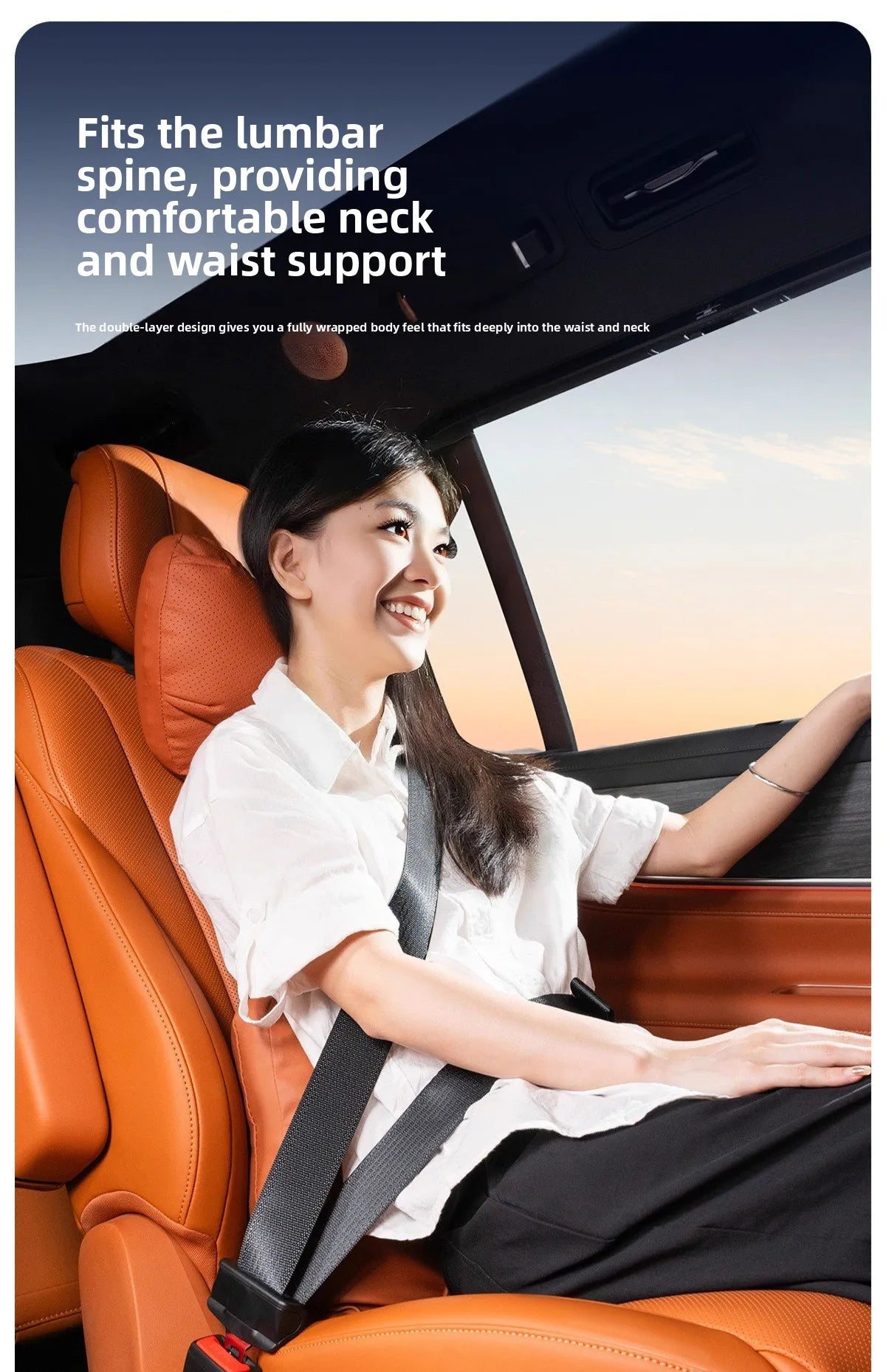Perforated Artificial Leather Car Headrest or Backrest Cushion
