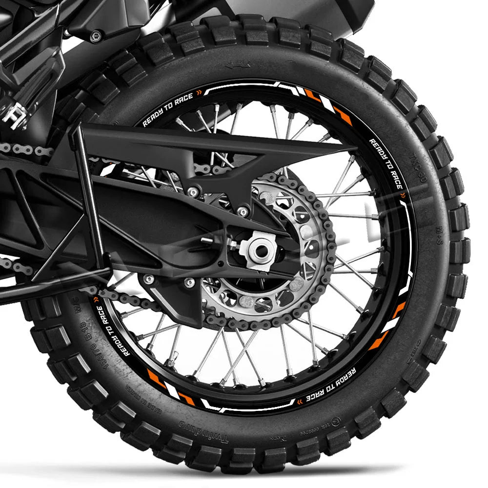 Reflective Motorcycle Rim Decal Stripe, 17-21 Inch Wheels