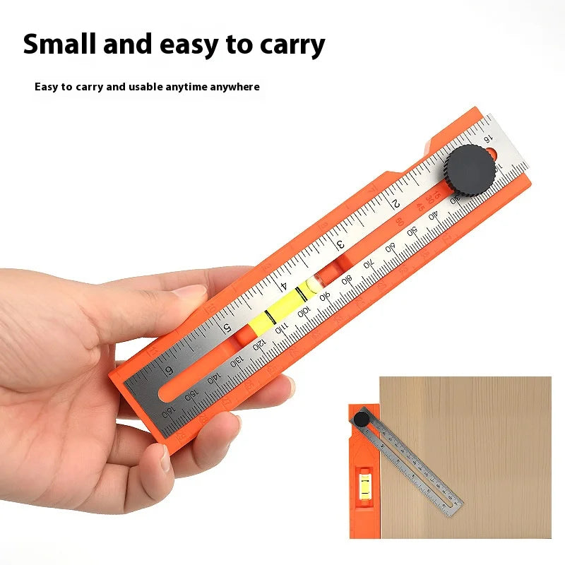 Multi-Angle Woodworking Ruler with Depth Gauge - Adjustable Protractor - image 2