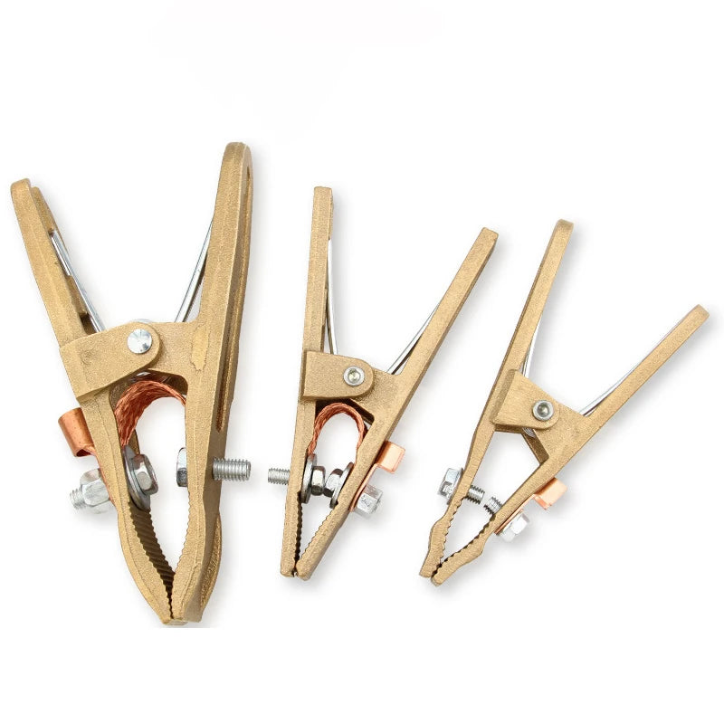 260/300/500A Brass Welding Clamp, A-Shape Ground Clamp for Welding Machines, Durable & High Conductivity