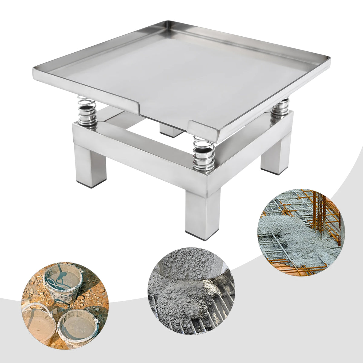 Concrete vibration table 35x35cm, 50W stainless steel vibrating platform