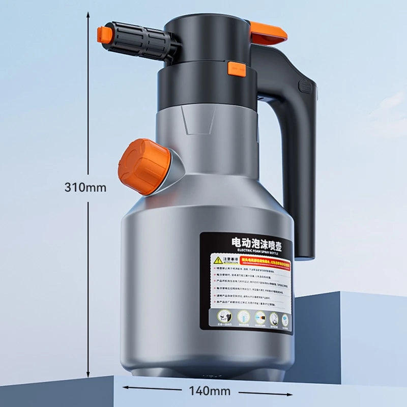 2L electric foam sprayer, rechargeable cordless car wash foam bottle