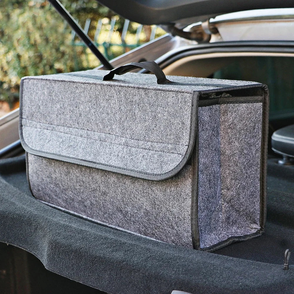 Foldable Felt Car Trunk Organizer Bag with Compartments
