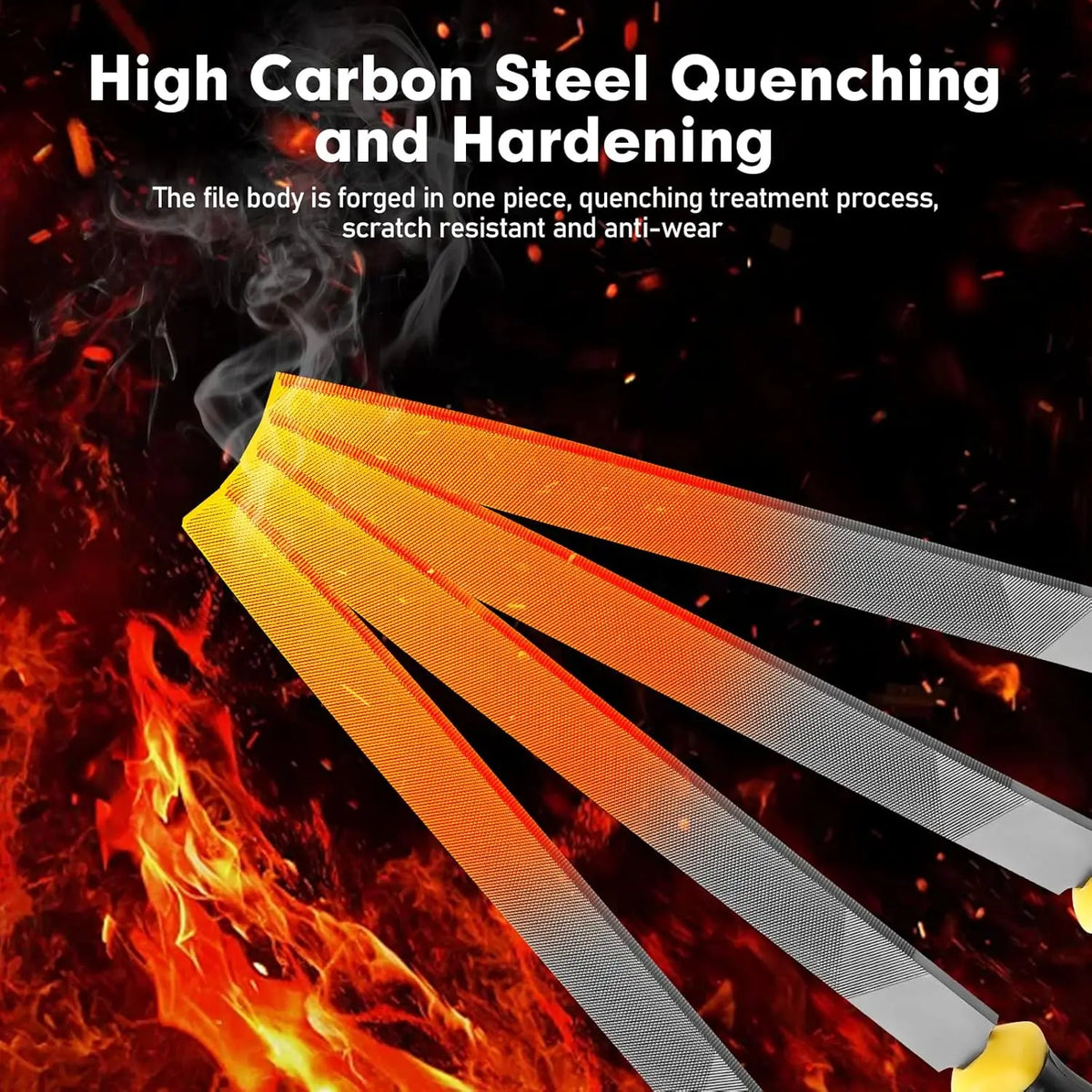 High Carbon Steel Files Set 6/8/10 Inch for Metal, Wood & Stone - image 4