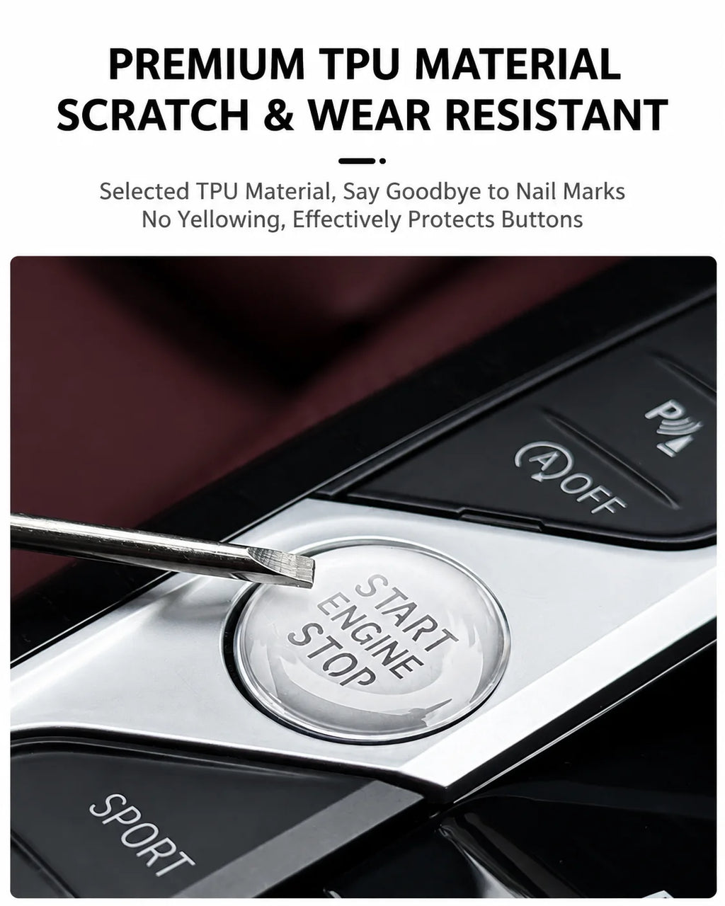 Crystal Clear Protective Sticker for Car Start Stop Button - view 11