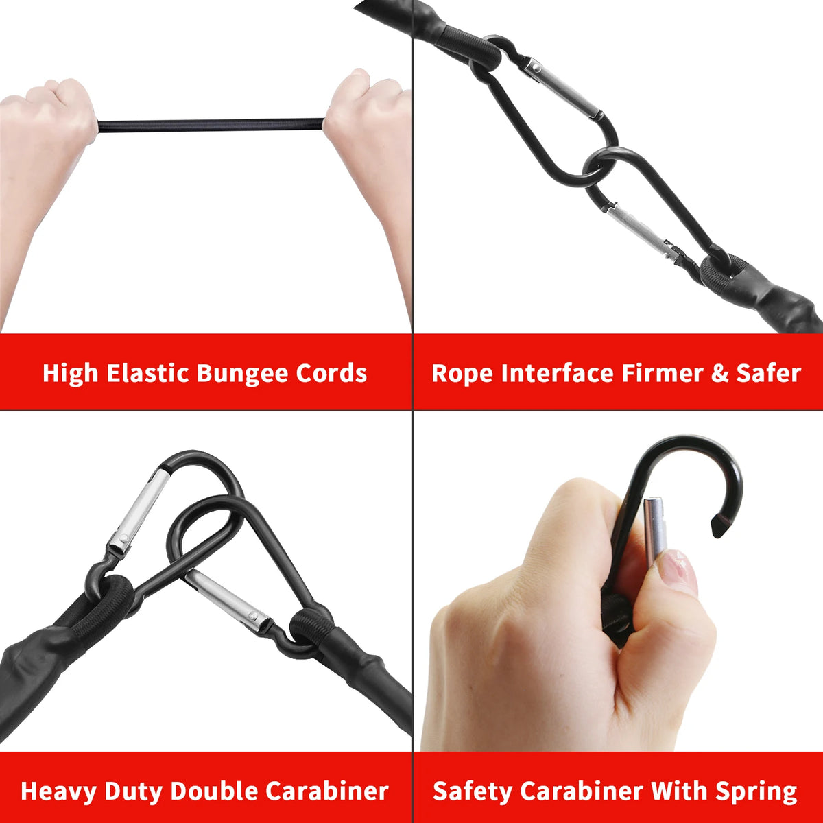 Elastic Bungee Cord with Hook, 30–150cm – Bike, Luggage & Roof Rack