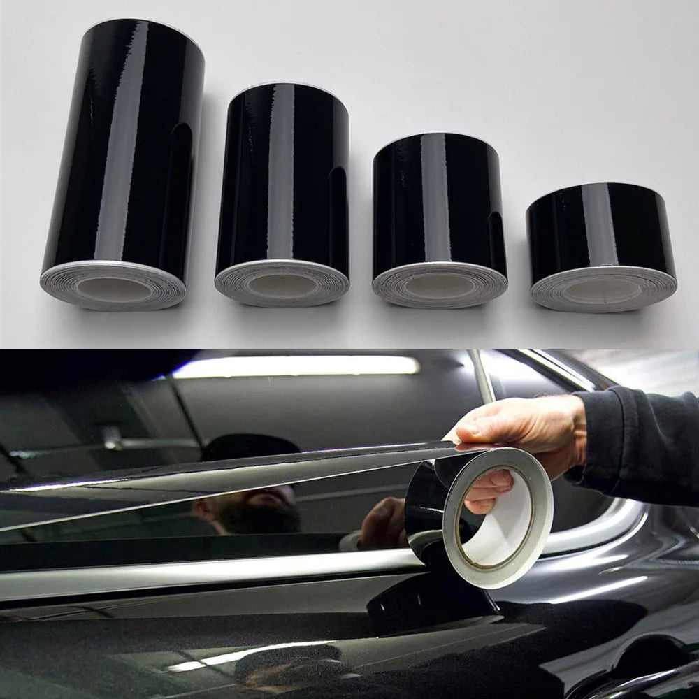 Glossy Black Vinyl Wrap Stripe Car Decal Film (3/5/7/10 cm)