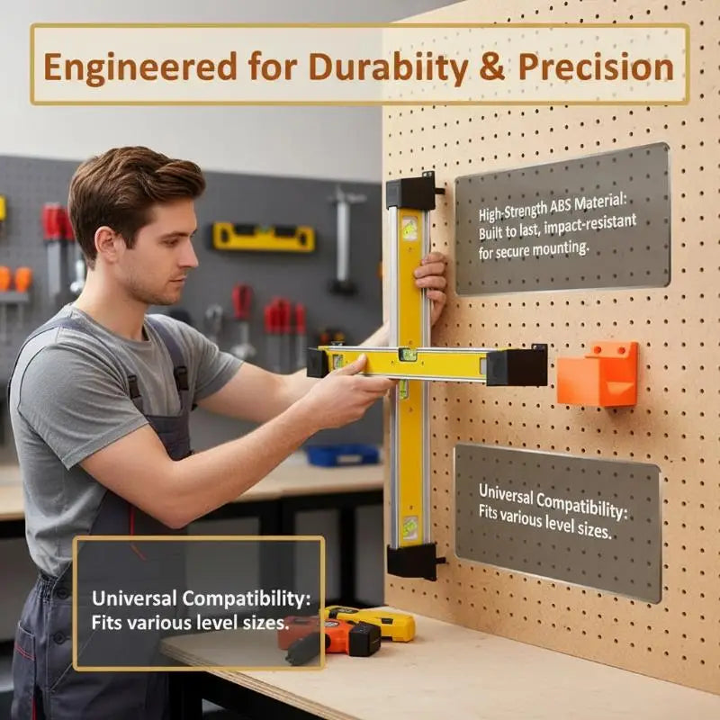 Spirit Level Wall Mount Holder Stable Structure Easy Installation for Professional Renovation Workers
