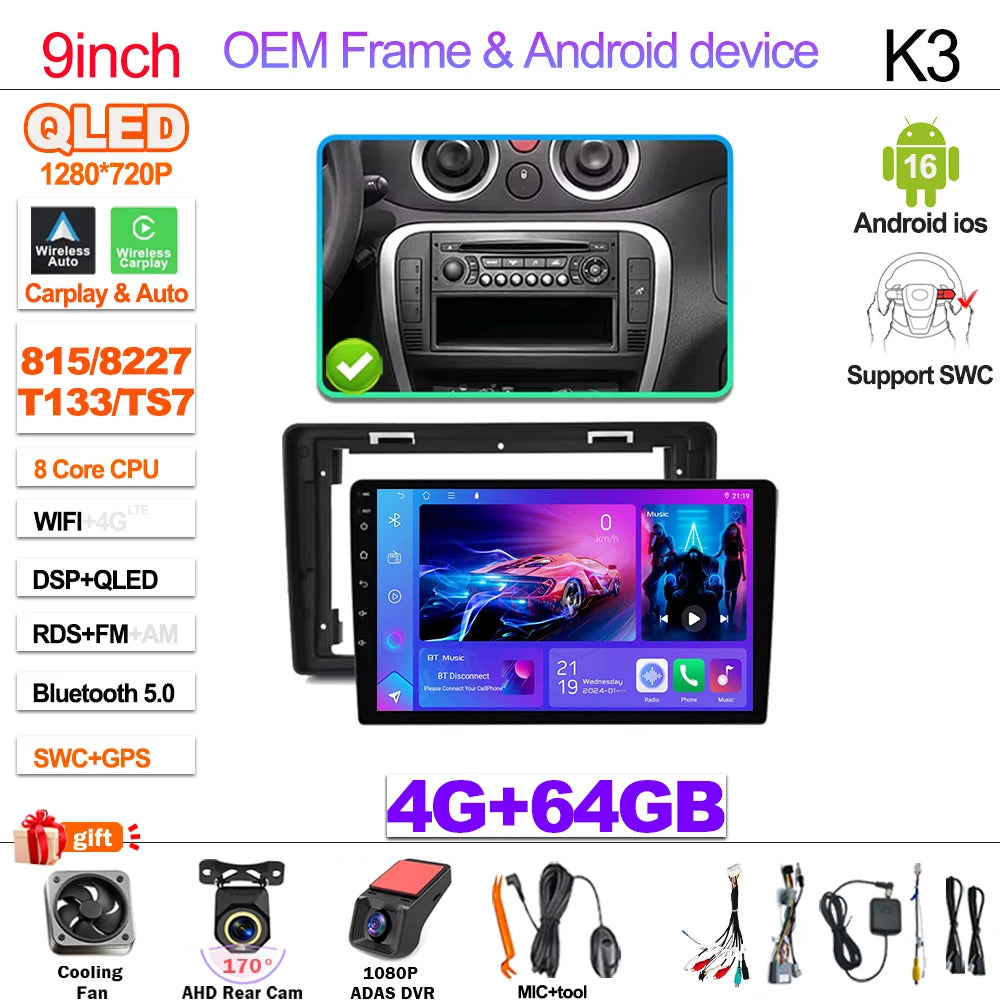 Android Car Stereo for Citroen C2 C3 2001-2010 GPS Navigation CarPlay - image 14