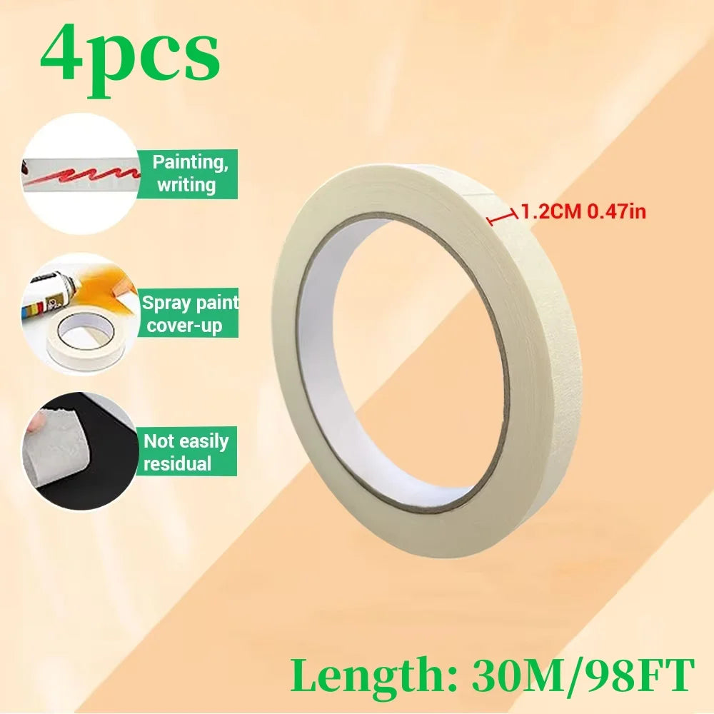 Masking tape, a universal tape used for classrooms, labels, crafts，offices, and school projects，easy to tear and clean to remove