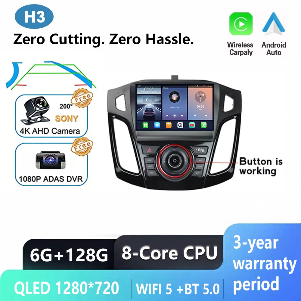 Ford Focus 3 Android Car Stereo with GPS, CarPlay & 9" Touchscreen - image 11