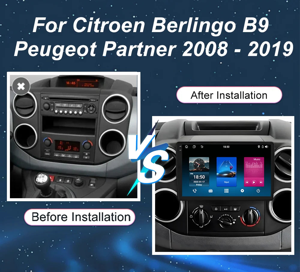 9-Inch Android Car Stereo with CarPlay Citroen Peugeot 2008-2019 - image 3