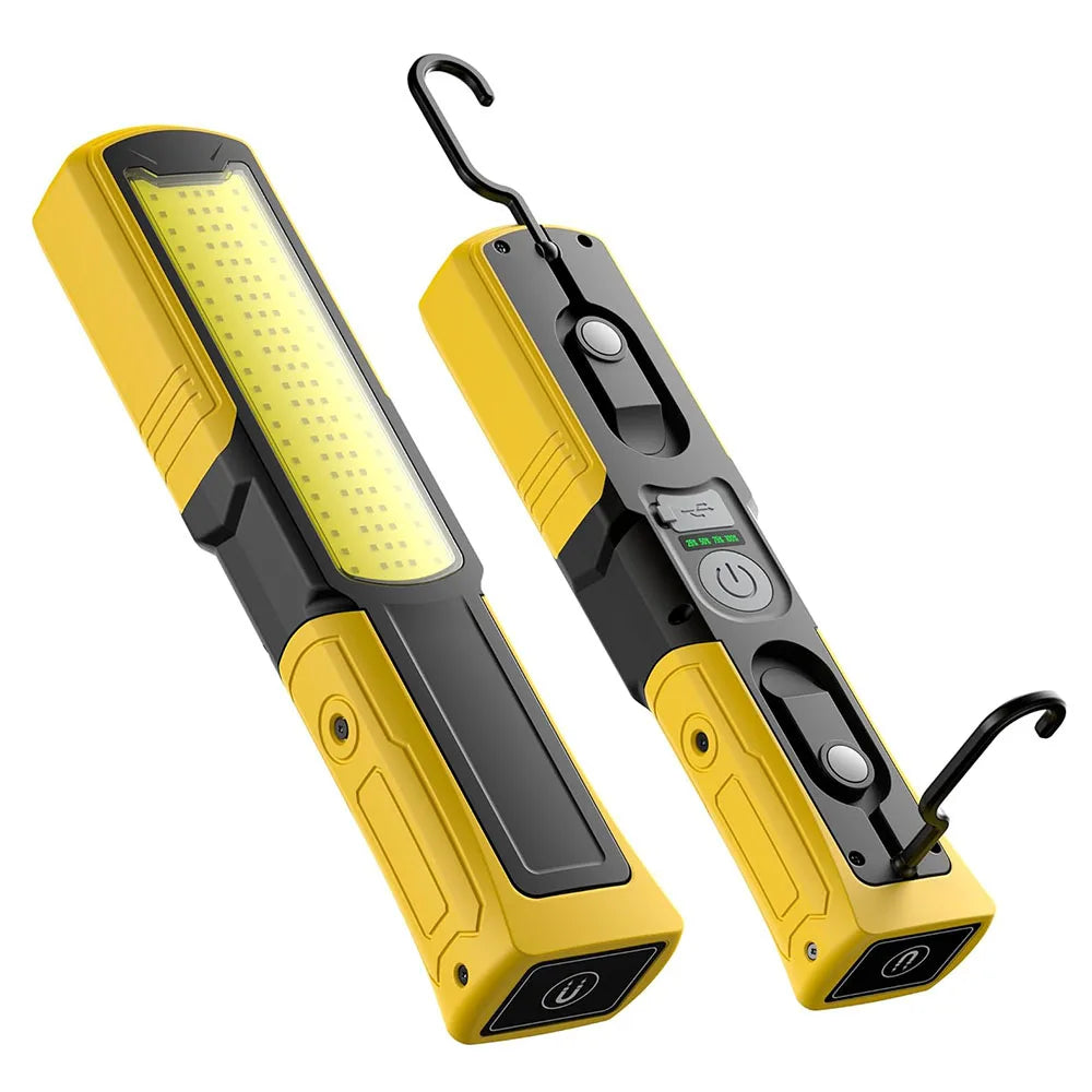 Magnetic LED Work Light, 6000mAh Rechargeable Inspection Lamp,Portable Flashlight with Hook,COB Flashlight for Outdoor Camping