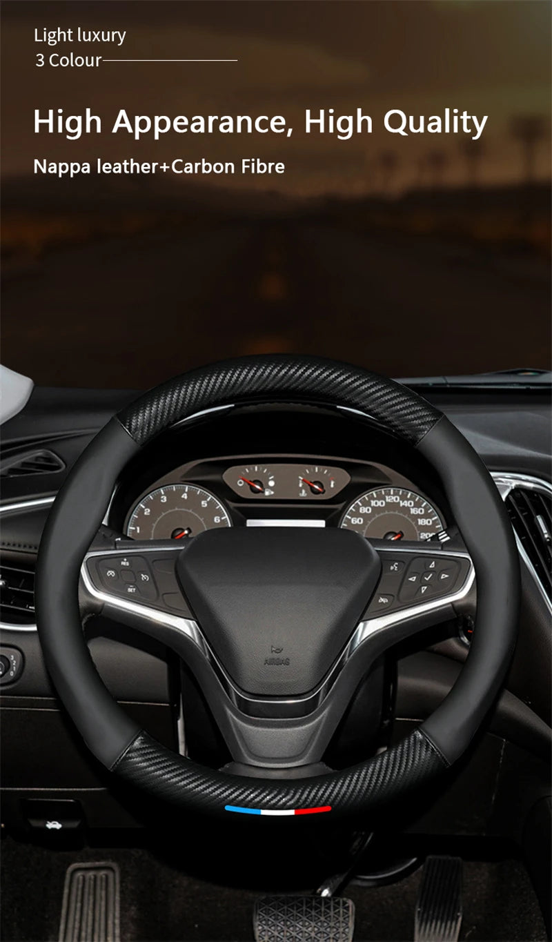 Universal Microfiber Leather Steering Wheel Cover for Chevy - image 7
