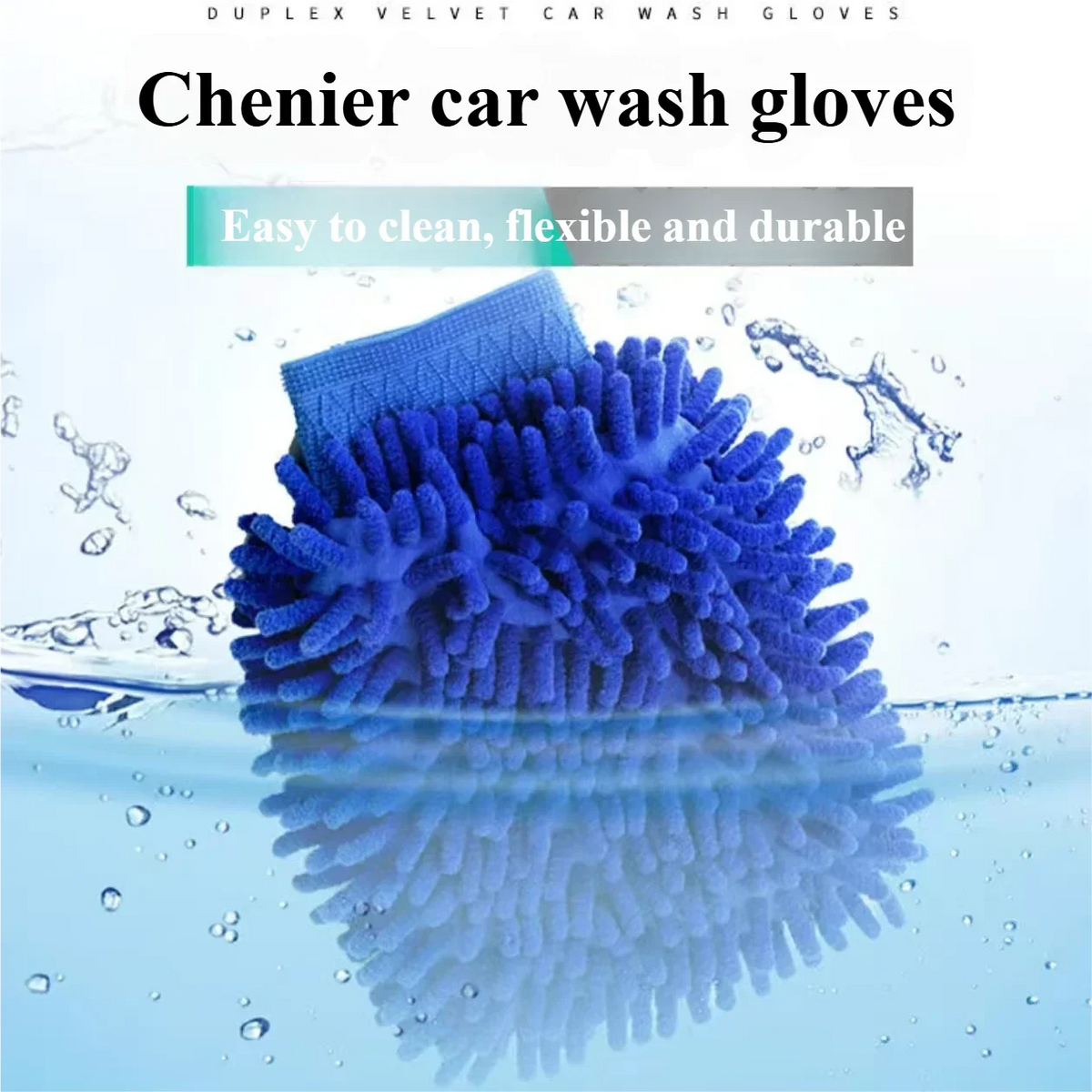 Plush Microfiber Car Wash Mitt Chenille Detailing Glove for Cars Trucks and Motorcycles