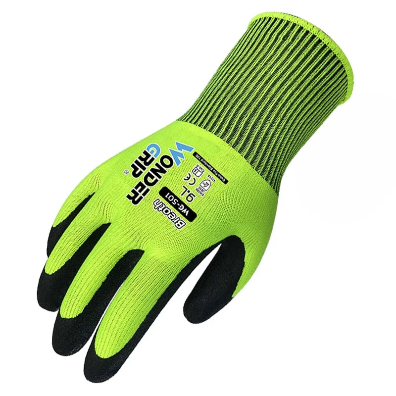Nitrile Foam-Coated Garden Work Gloves, Fluorescent Green - image 2