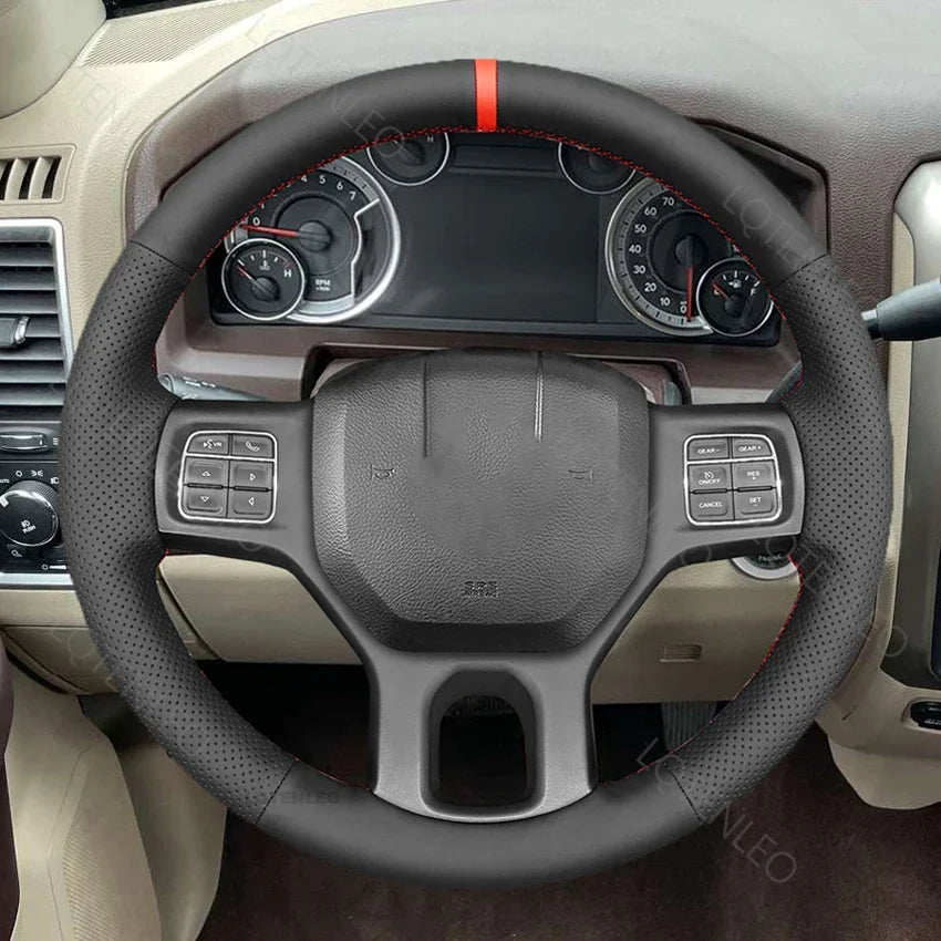 Genuine Leather Steering Wheel Cover for Dodge RAM Trucks - image 7