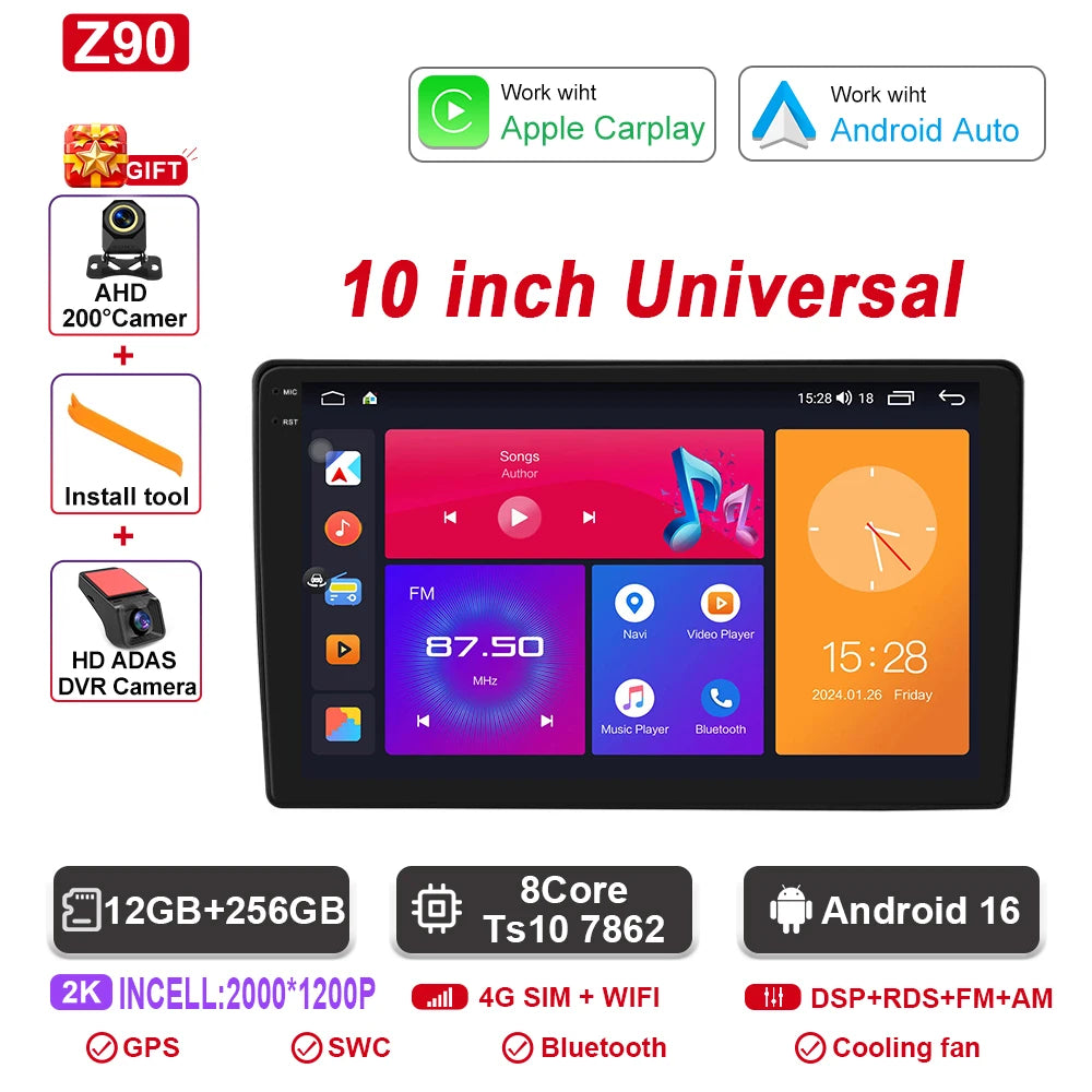 Universal 9/10 Inch Android Car Stereo with CarPlay & GPS WiFi - image 9