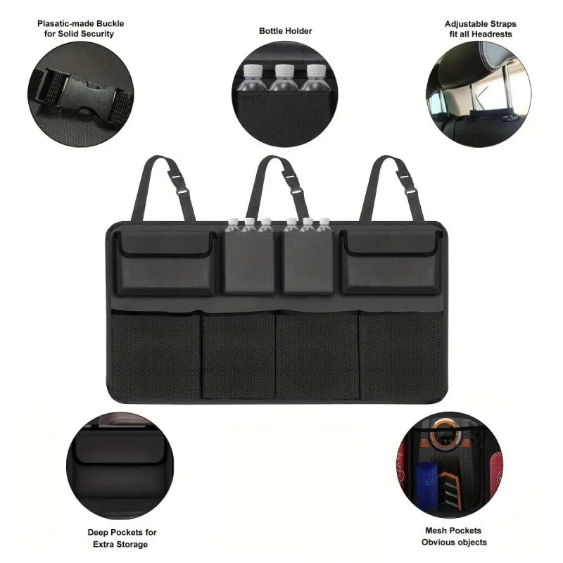 Oxford Cloth Seat Back Storage Bag with Mesh Pocket