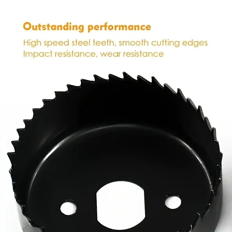 11-Piece Carbon Steel Hole Saw Kit – Wood, PVC & Plastic
