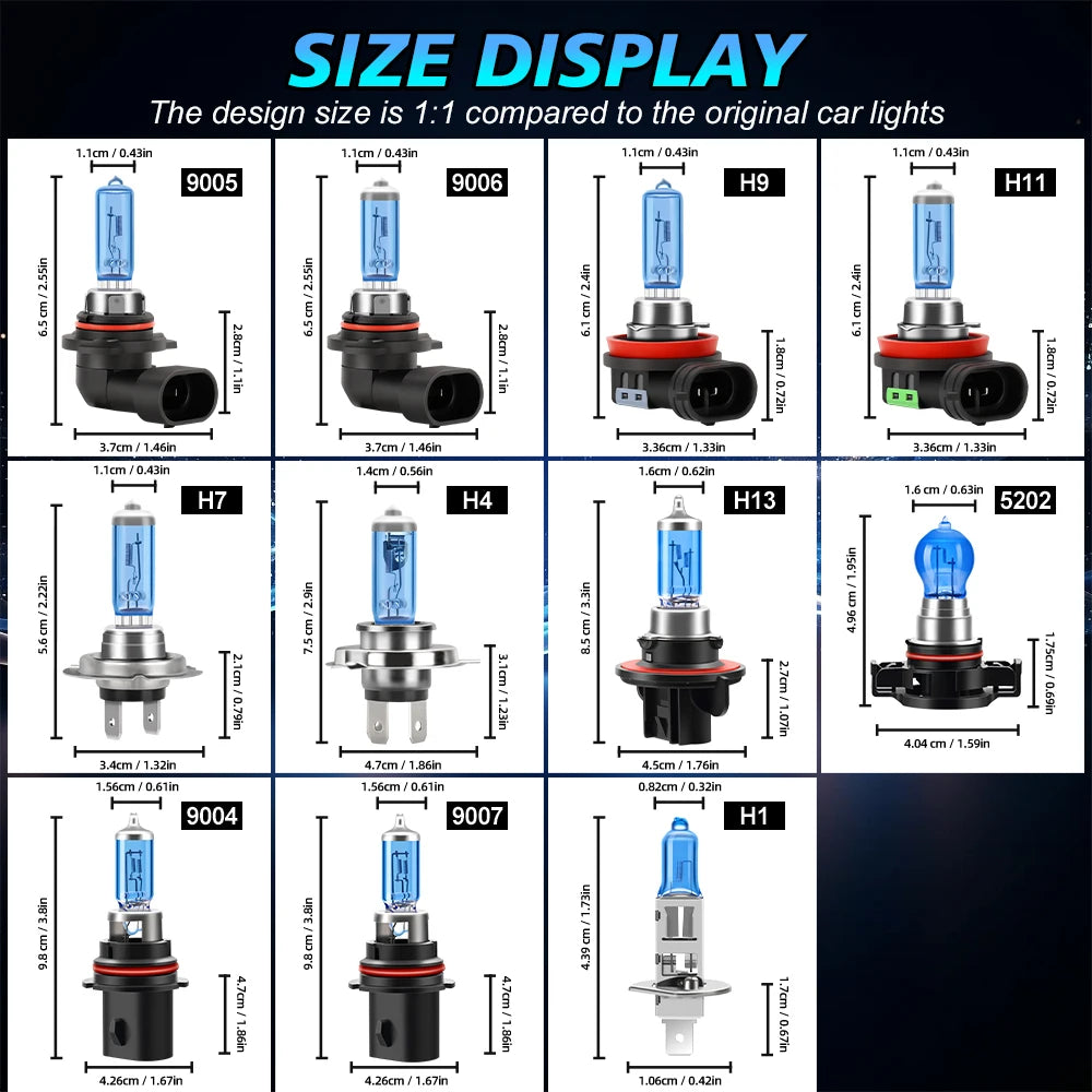 Super Bright 6000K Halogen Headlight Bulbs 100W for Cars - image 6
