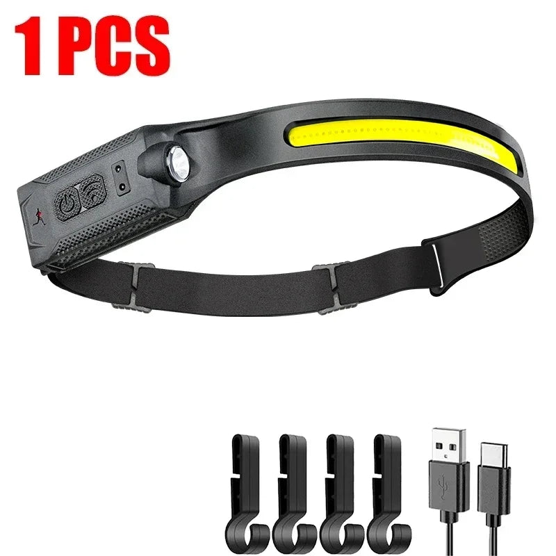 Rechargeable LED Headlamp with 3 Modes for Camping, Running & Emergency