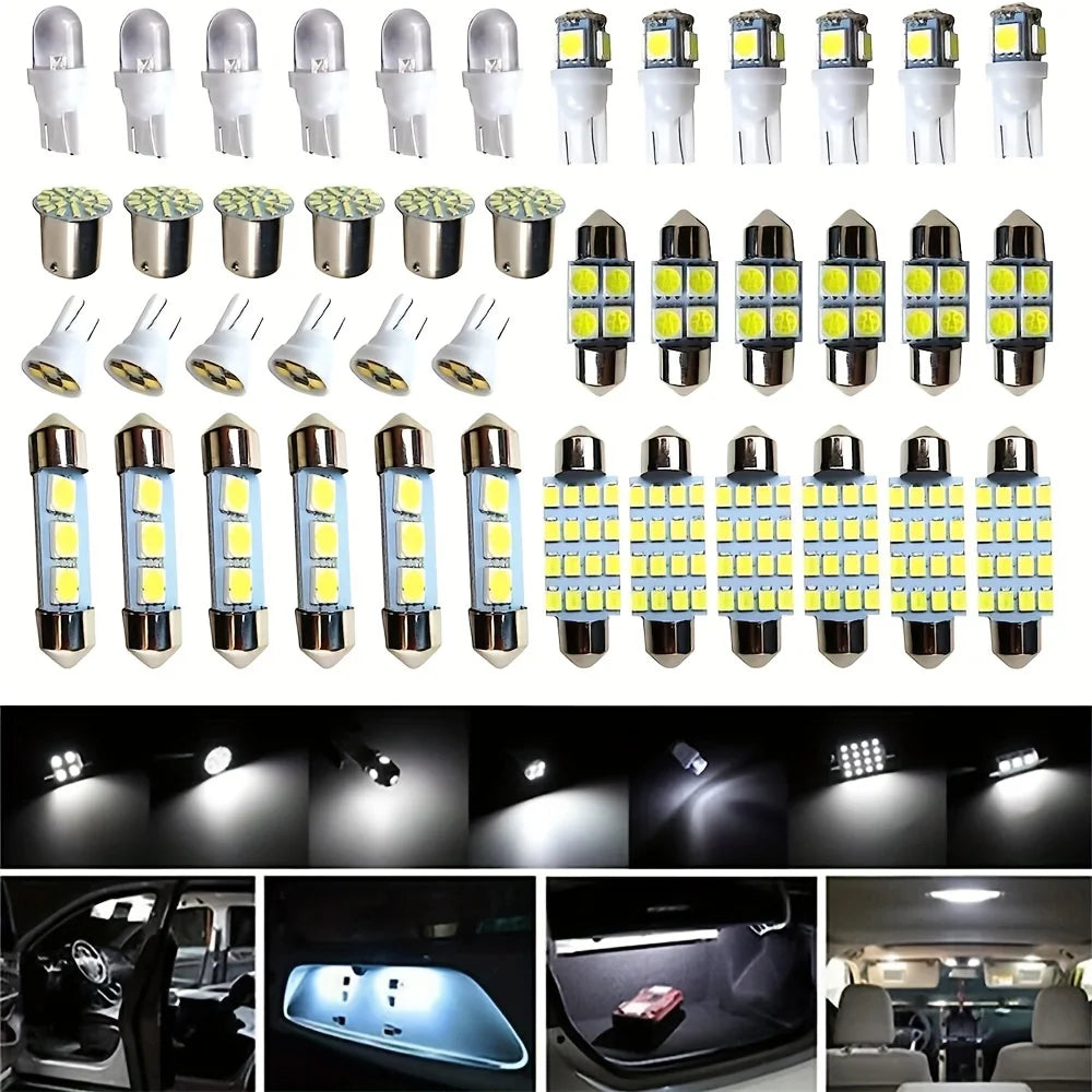 Boxed 42Pcs LED Car Interior Light Kit 12V W5W 2825 192 194 158 168 501 921 175 PC175 906 904 168 Auto Map Dome Reading Lamp