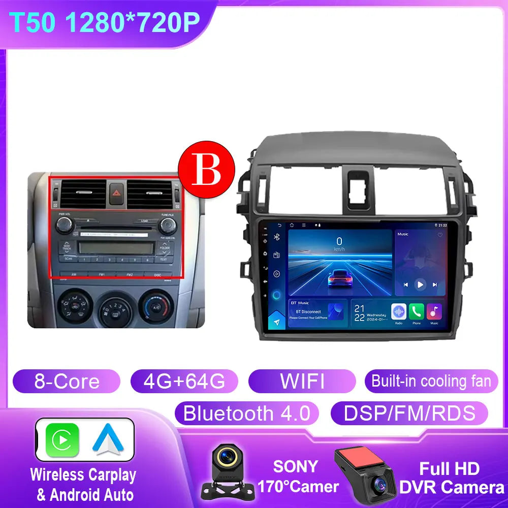 Toyota Corolla 2006-2013 Android 14 9-inch Touchscreen Car Stereo - image 29