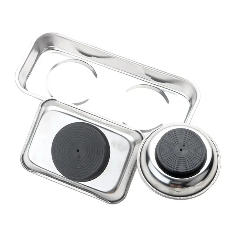 Round/Square Magnetic Parts Tray – Stainless Steel Bowl